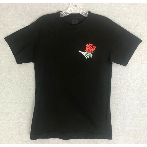 RSQ Other - RSQ Skeleton Hand Rose T-Shirt Mens Small Love No More Graphic Blk Short Sleeve